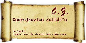 Ondrejkovics Zoltán névjegykártya